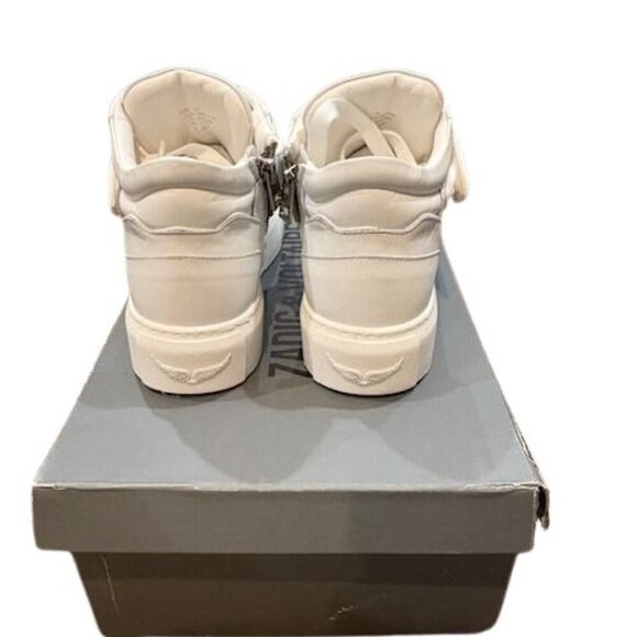 Zadig & Voltaire Flash Chunky Mid-Top Sneakers with Side Zip & Velcro Closure - Picture 4 of 12